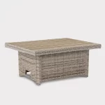 Palma Signature Mini High/Low Table in oyster with Alu Slat top in the down position