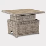 Palma Signature Mini High/Low Table in oyster with Alu Slat top in the up position