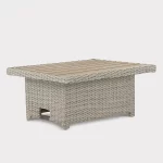 Palma Signature Mini High/Low Table in white wash with Alu Slat top in the down position