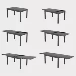 Images of the Sento dining table showing the extending process