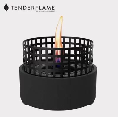 Tenderflame Paarl 3 wick candle with black base and grill