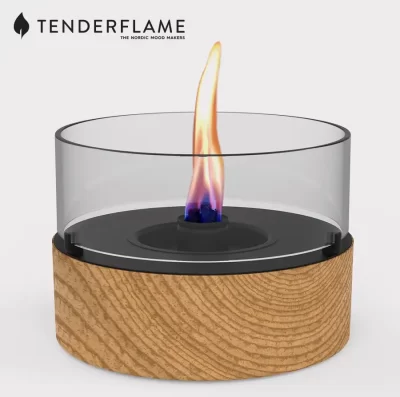Tenderflame Cafe 18 with natural wooden base