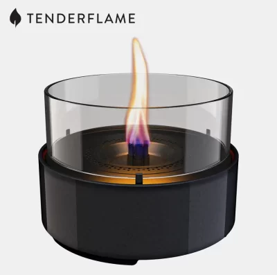 Tenderflame 3 wick Cafe 18 table top fire pit with black base