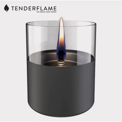 Tenderflame Lilly 10 with dark grey glass base
