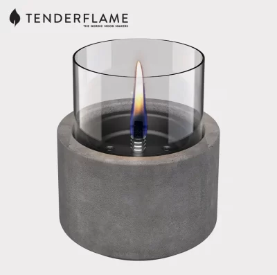 Tenderflame Lilly 12 candle with grey concrete base