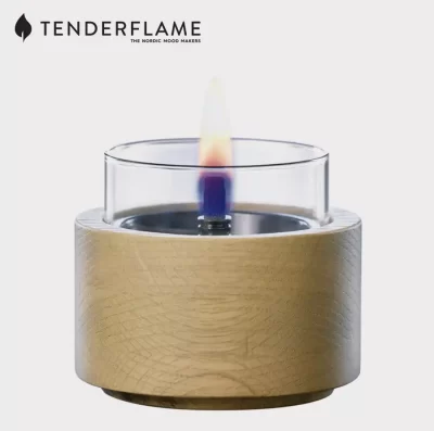 Tenderflame Lotus 10 candle with natural coloured wooden base