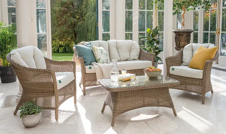 RHS Halow Carr Lounge Set in a conservatory